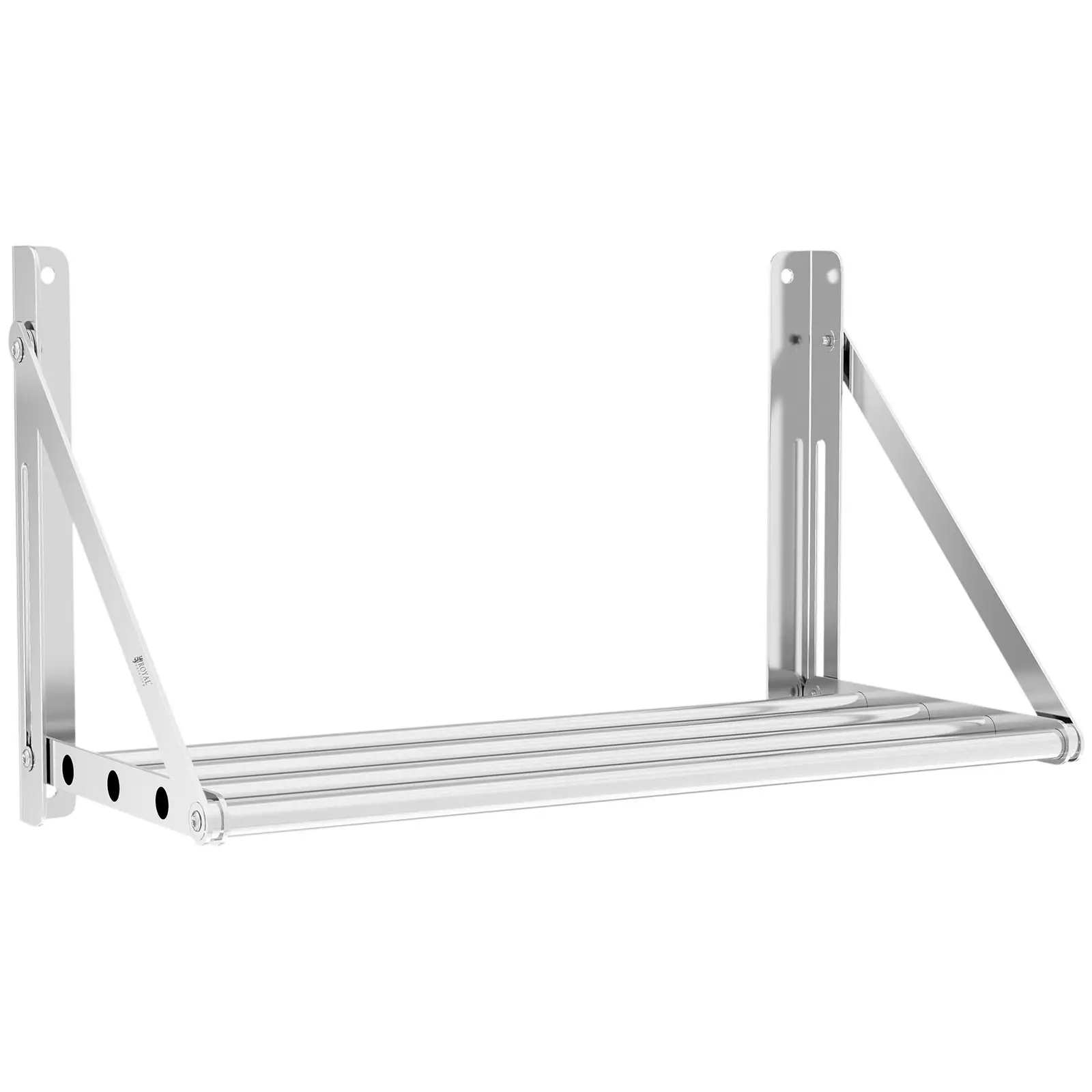 Fällbar vägghylla - Stänger - 60 x 30 cm - 40 kg - Rostfritt stål