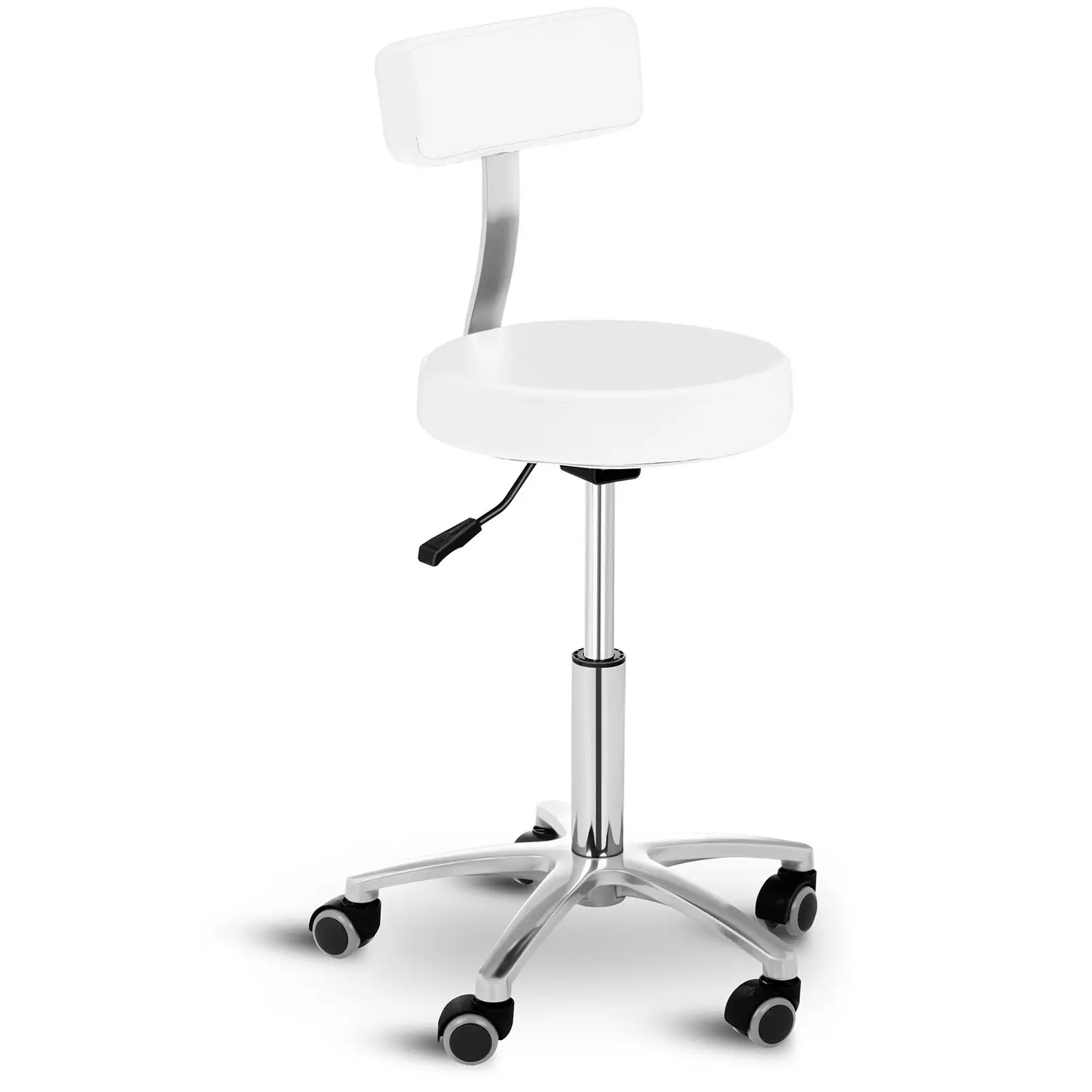 Arbetsstol frisör - 445 - 580 mm - 150 kg - Vit