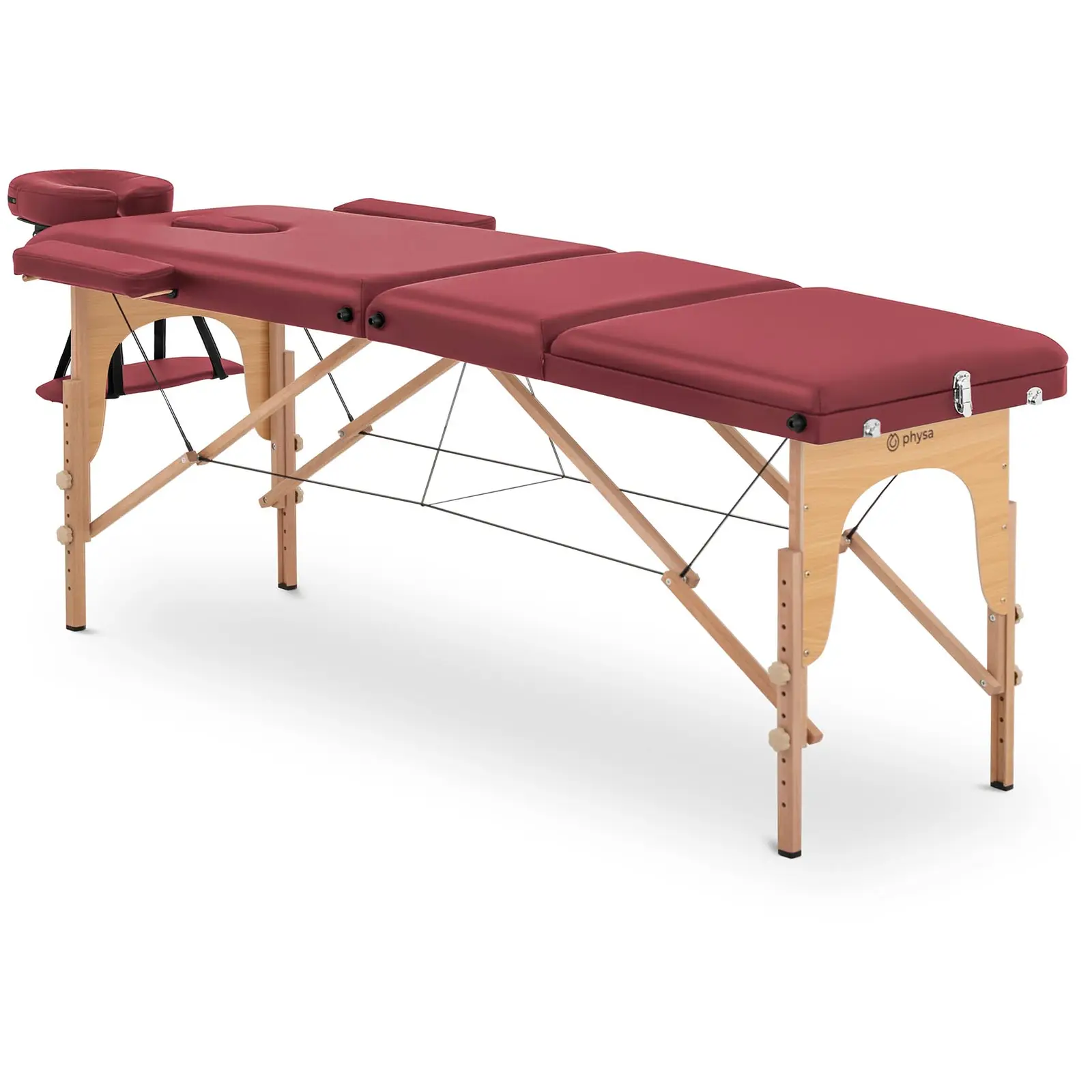 Hopfällbar massagebänk -  185 x 60 x 60-85 cm - 227 kg - Röd