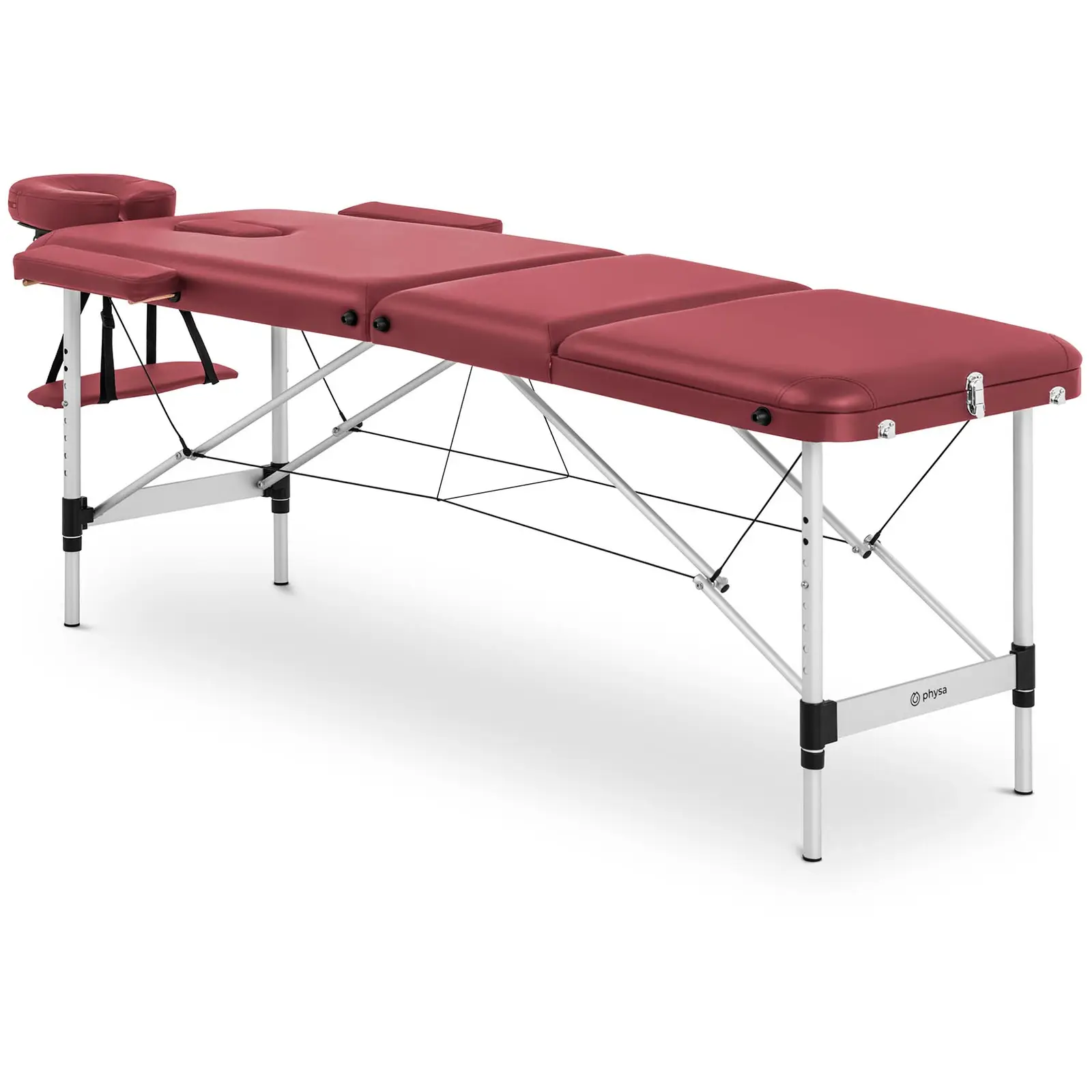 Hopfällbar massagebänk - 185 x 60 x 60-81 cm - 180 kg - Röd