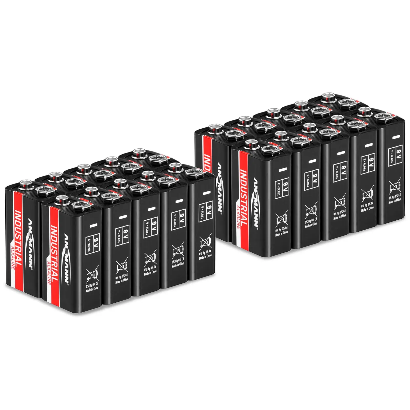 Sparpaket 20 x 6LR61 9 Volt- Ansmann INDUSTRIAL Alkaliska Batterier